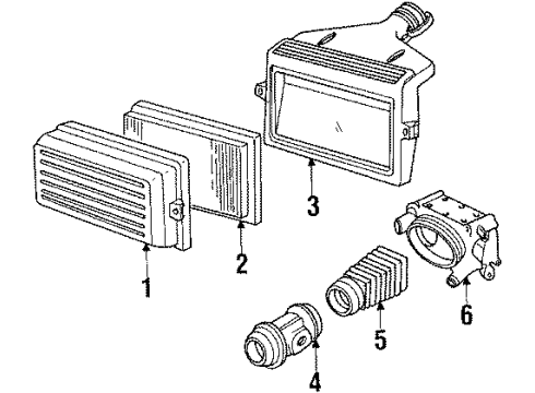 1986 Chevy Corvette Duct Assembly, Air Cleaner Air Meter Diagram for 14084404