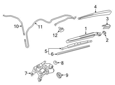 2017 GMC Terrain Lift Gate - Wiper & Washer Components Diagram