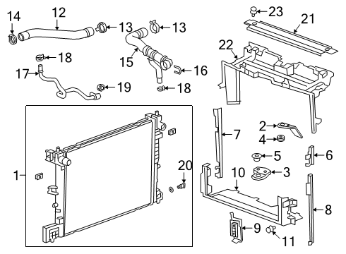 2019 Cadillac CT6 Hose, Rad Otlt Diagram for 84065780