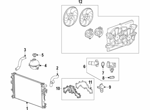 2018 Buick LaCrosse Shutter Asm,Front Bumper Diagram for 23335171