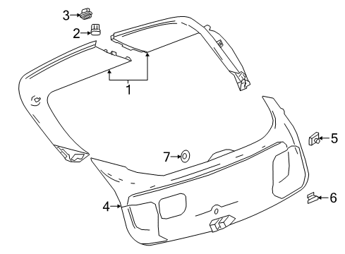 2019 Chevy Cruze Interior Trim - Lift Gate Diagram