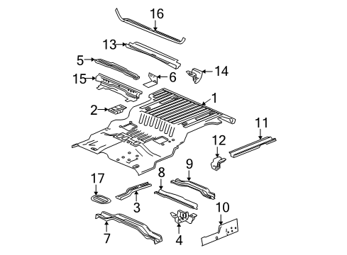 2005 GMC Envoy XUV Sill Asm,Underbody #4 Cr Diagram for 88944133