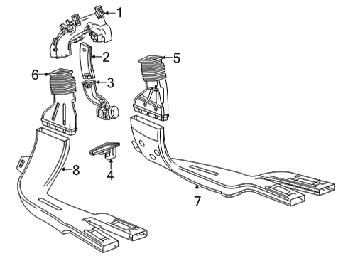 2024 Chevy Trailblazer Adapter, Flr Rr Air Otlt Duct Diagram for 60004812