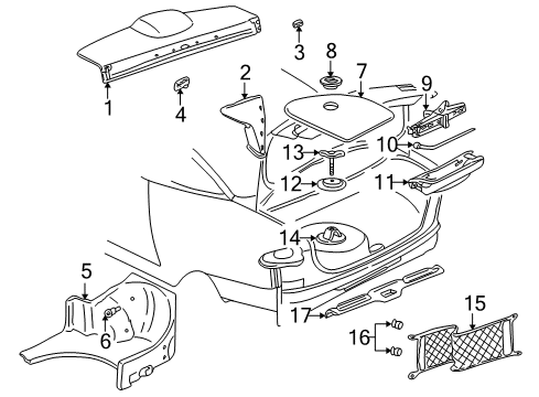 1996 Pontiac Sunfire Handle, Wheel Wrench Diagram for 14036400