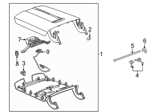 2022 Cadillac Escalade ESV Latch Assembly, F/Flr Cnsl A/Rst Diagram for 84883949