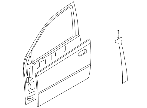 2010 Chevy Aveo Exterior Trim - Front Door Diagram