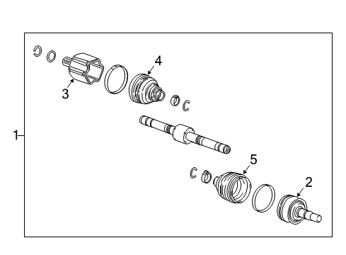 2019 Chevy Bolt EV Front Driver Side Half, Shaft Assembly Diagram for 42437963