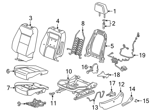 2023 Chevy Silverado 1500 FRAME ASM-F/SEAT CUSH Diagram for 13548237