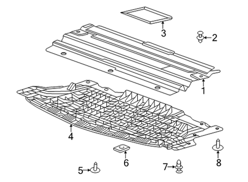 2023 Cadillac CT4 Splash Shields Diagram