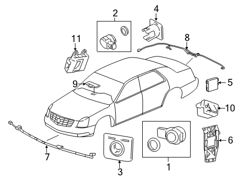 2010 Cadillac DTS Parking Aid Diagram 1 - Thumbnail