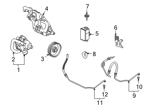 2004 Cadillac XLR P/S Pump & Hoses, Steering Gear & Linkage Diagram 3 - Thumbnail