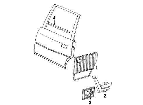 1996 Buick Century Armrest Assembly, Rear Side Door (Lh) *Gray Diagram for 10203507