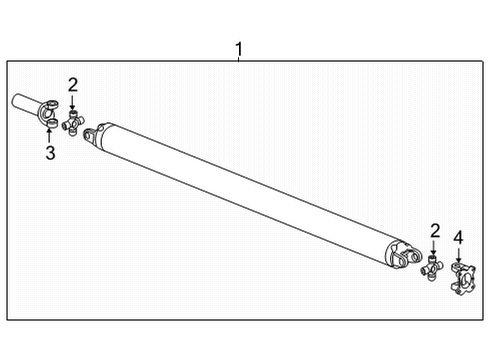 2023 GMC Sierra 3500 HD Drive Shaft  Diagram 1 - Thumbnail