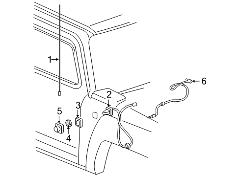 2008 Hummer H3 Antenna & Radio Diagram 1 - Thumbnail