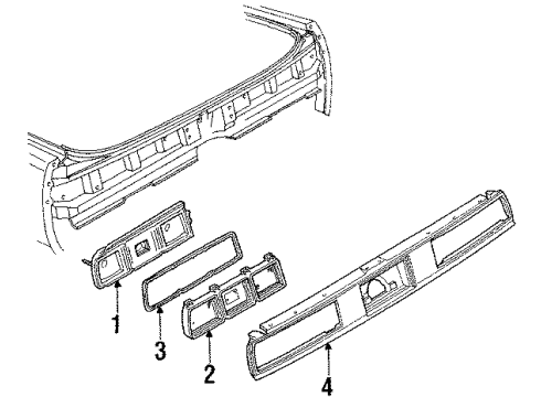 1984 Chevy Impala Lens,Rear Combination Lamp Diagram for 5971193