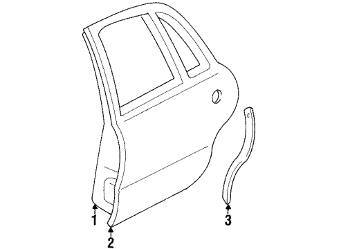 1999 Buick LeSabre Sealing Strip Assembly, Rear Side Door Lower Diagram for 25550680