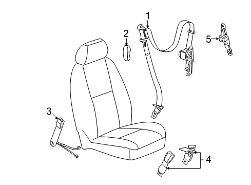 2010 Cadillac Escalade Front Seat Belts Diagram 1 - Thumbnail