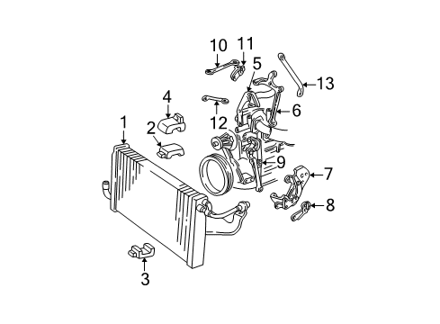 1998 GMC Safari A/C Condenser, Compressor & Lines Diagram