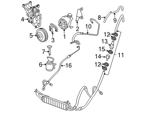 2007 Chevy Express 2500 Bracket, P/S Pump Rear Diagram for 97209551