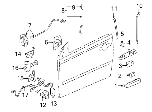 2008 Pontiac G6 Door - Lock & Hardware Diagram