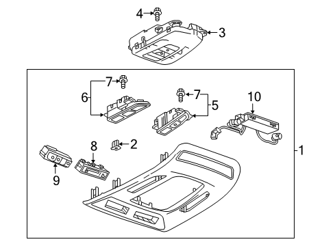 2017 Cadillac CT6 Switch Assembly, Interior Lamp *Black Diagram for 23358715