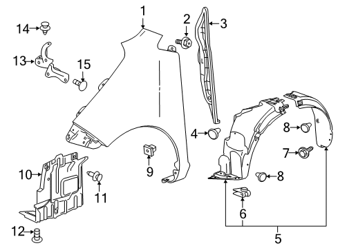 2018 Chevy Spark Fender & Components Diagram