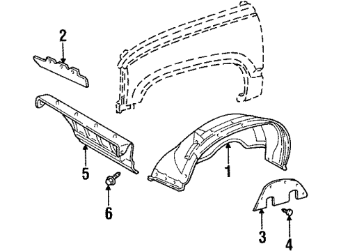 1999 GMC Yukon Fender - Inner Components Diagram 1 - Thumbnail