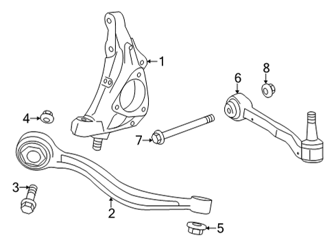 2022 Cadillac CT5 Front Suspension, Control Arm Diagram 1 - Thumbnail