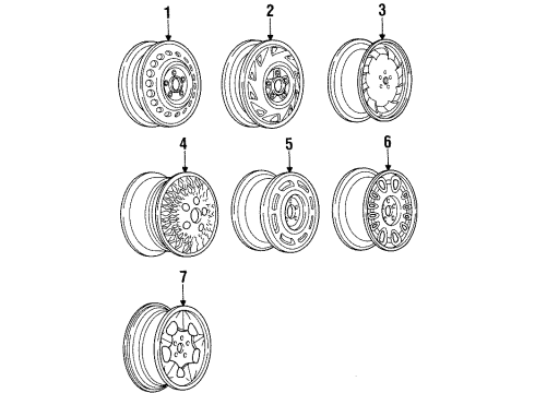 1997 Oldsmobile LSS Wheel Rim Kit,Aluminum *Silver Diagram for 12365447