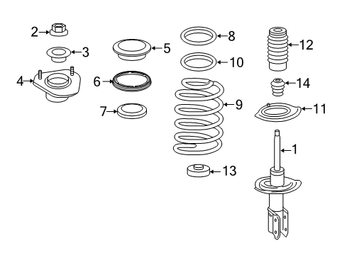 2013 Chevy Impala Struts & Components - Front Diagram