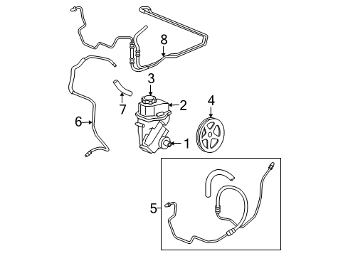 2008 Chevy Impala Hose, P/S Fluid Reservoir Inlet Diagram for 20854728