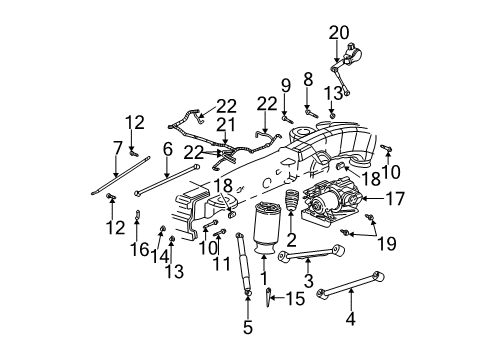 2002 Chevy Trailblazer EXT Harness Assembly, Chassis Rear Wiring (Includes Roof Inductor) Diagram for 15166096