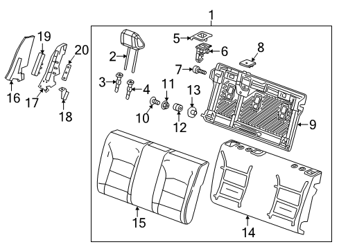 2016 Chevy Cruze Cover Assembly, Rear Seat Back *Black Diagram for 84141293