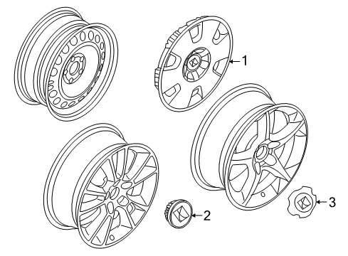 2008 Saturn Astra Wheel Covers & Trim Diagram