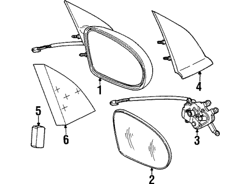 1997 Saturn SC1 Mirrors, Electrical Diagram 2 - Thumbnail