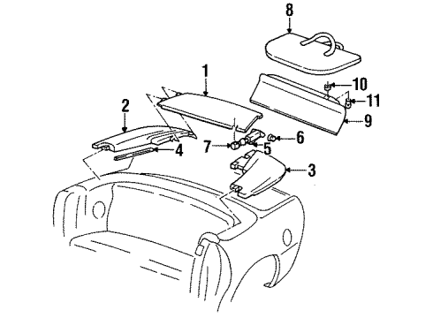 1994 Pontiac Firebird Top Cover & Components Diagram