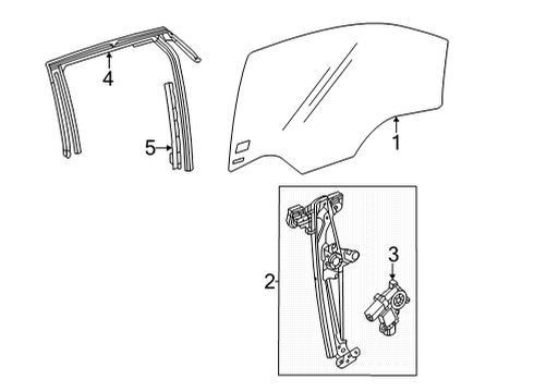 2022 Chevy Bolt EUV Front Door Glass & Hardware Diagram