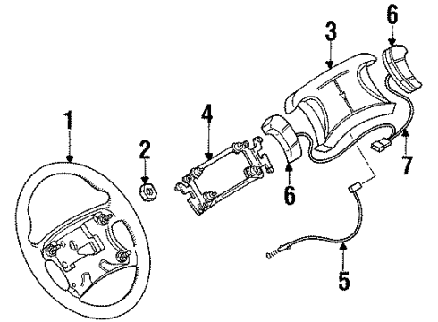 1993 Pontiac Firebird Steering Column, Steering Wheel & Trim Diagram 2 - Thumbnail