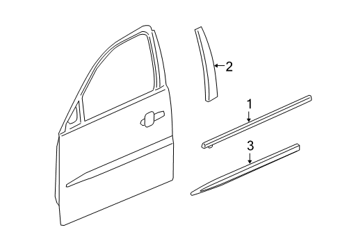 2008 Buick LaCrosse Exterior Trim - Front Door Diagram