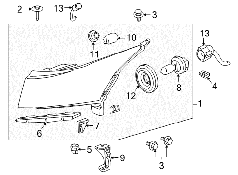 2012 Chevy Cruze Headlamp Assembly, (W/ Parking & Turn Signal Lamp) Diagram for 95900041