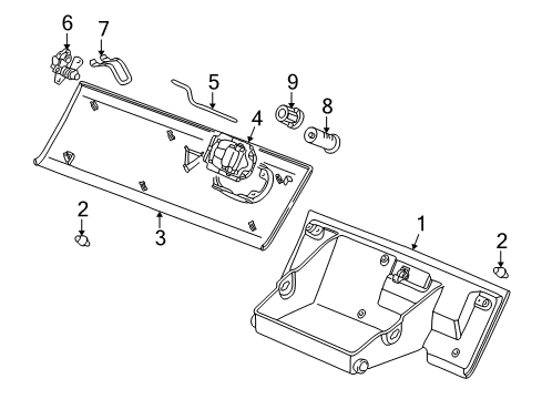 2007 Saturn Vue Striker,Instrument Panel Compartment Door Lock Diagram for 15295943