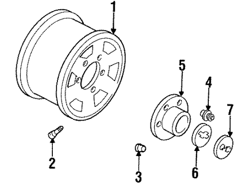 1991 Chevy K1500 Wheels, Covers & Trim Diagram 5 - Thumbnail