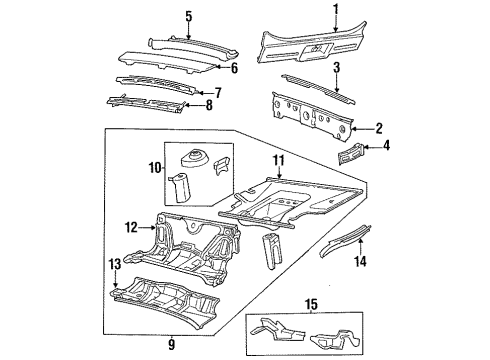 1986 Cadillac Fleetwood PLATE, Tail Lamp Mounting Diagram for 20592631