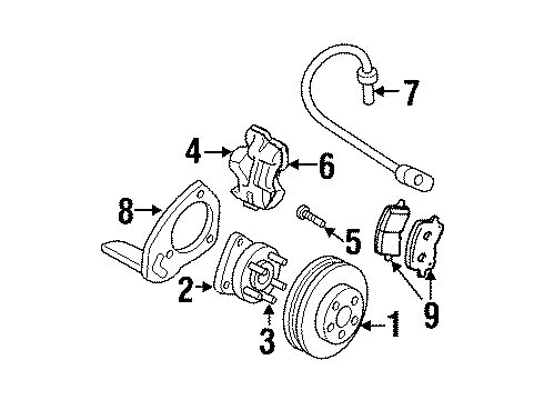 1999 Oldsmobile Intrigue Front Brakes Diagram