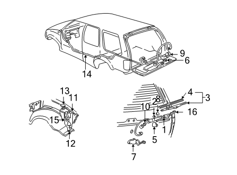 1996 Chevy Blazer Wiper & Washer Components Diagram 1 - Thumbnail