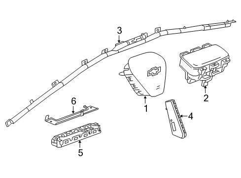 2019 Chevy Volt Airbag Assembly, Rear Seat Bolster Diagram for 84082804