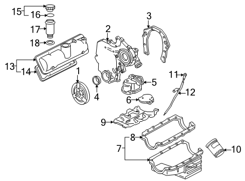 2007 Buick Terraza Engine Parts & Mounts, Timing, Lubrication System Diagram 1 - Thumbnail