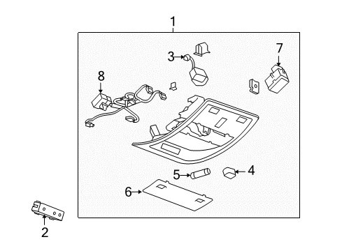 2012 Cadillac Escalade Overhead Console Diagram 4 - Thumbnail