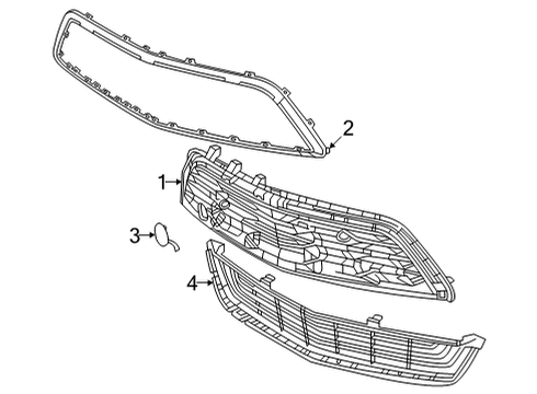 2022 Chevy Bolt EUV Grille & Components Diagram