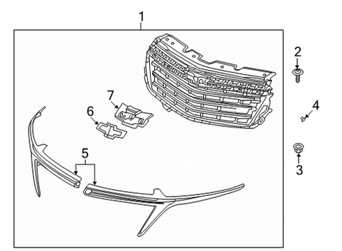 2024 Chevy Equinox Grille & Components Diagram 2 - Thumbnail